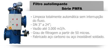 Filtro automtico autolimpante Série PMFA